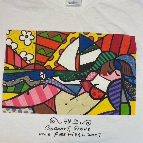 VINTAGE 44th Coconut Grove Art Festival 2007 Graphic T-shirt Men Medium White - Picture 2 of 5
